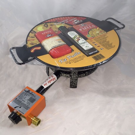 Kit à paella complet pour 4 personnes - Plat acier